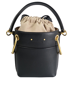 Roy Mini Bucket Bag, Calf Leather, Black,S,Strap,DB,03187565, 3